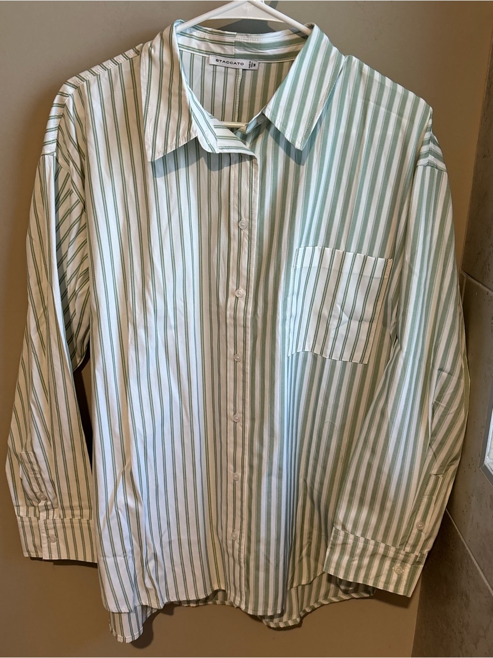 Staccato Seafoam Green & White Striped Button-Down Shirt